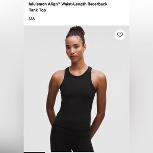 lululemon athletica Black Align Racerback Tank Top